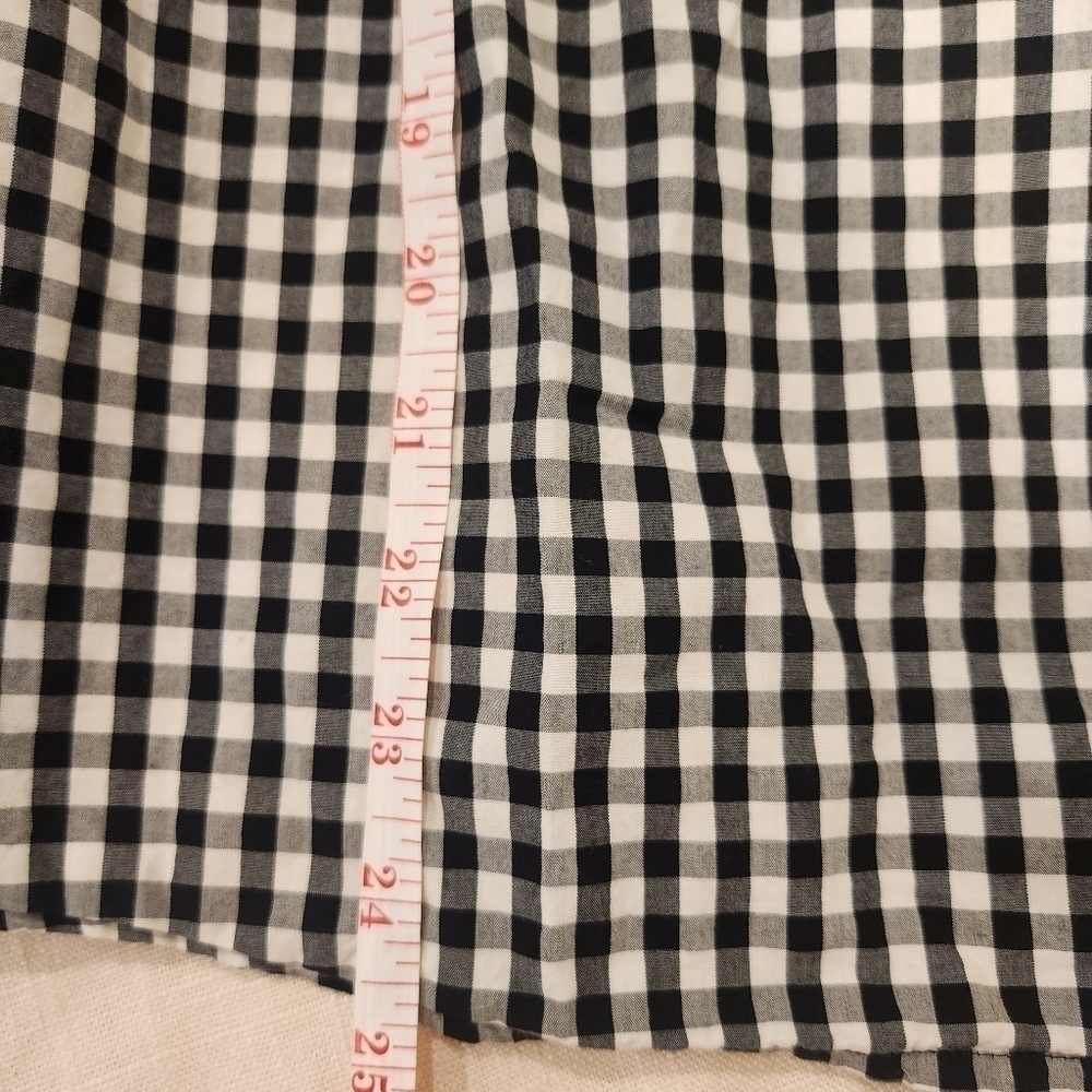MADEWELL black and white gingham embroidered detail top with waist tie - Picture 15 of 15